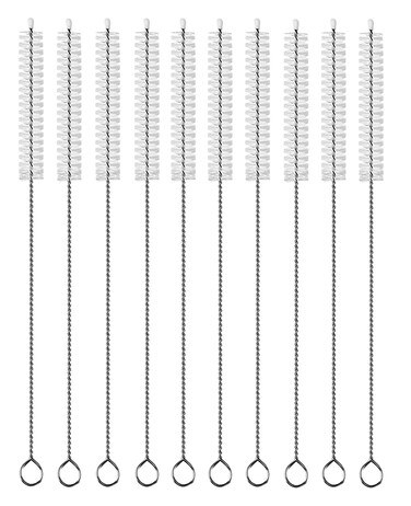 Straw Cleaner Brush Extend 12 inch, Extra Wide 12mm diam Pipe Cleaners, Extra Long Straw Brush for Sippy Cup, Water Bottle and Tubes, Drinking Straw Cleaning Brush Set 10 Pack