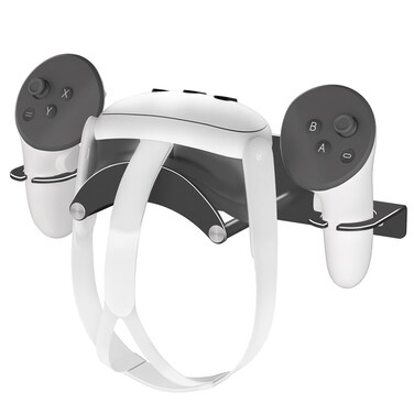 ANSHAWTIY VR Headset Wall Mount Storage Stand Hook Compatible with Meta Quest 3/Meta Quest 3S/Quest Pro/Quest 2 Metal VR Headset Hook Storage Rack Holder(Aluminum Alloy-Black)