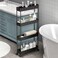 SPACELEAD Slim Storage Cart 4 Tier,Bathroom Organizer Rolling Utility,Mobile Shelving Unit Slide Out for Office, Kitchen, Laundry Room &amp; Narrow Places,Black
