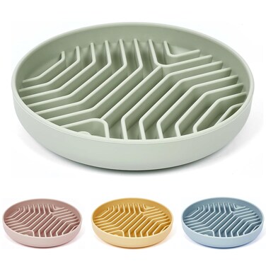 Slow Feeder Dog Bowls, Puzzle Silicone Dog Feeding Bowls with Suction Cups, Anti-Choking, Non-Slip Design, Reduces Boredom, Anxiety, Ideal for Medium to Small Dogs &amp; Cats - XAQMHSW