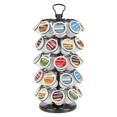 BLACKSMITH FAMILY K Cup Holders,K Cup Holder, K Cups Holder,K Cup Carousel, Coffee Pods Holder Storage Organizer Stand (Black, 40 Pods Capacity K/D Design)