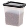 IRIS USA Dog Food Storage Container, 10 Pound, Airtight Seal and Buckle, Easy 1 Hand Opening Hinged Lid, Versatile, Space Saving Compact Size, Pearl/Black