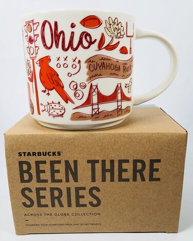 Starbucks Ohio Porcelain Mug Been There Series Across the Globe Collection, 14 Ounces