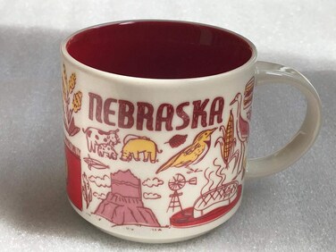 Starbucks Nebraska BEEN THERE SERIES ACROSS THE GLOBE COLLECTION Ceramic Coffee Mug, 14 Fl Oz