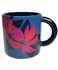 Starbucks 2021 Blue Poinsettia Ceramic Holiday C-Shaped Handle Coffee Mug, 12 Oz