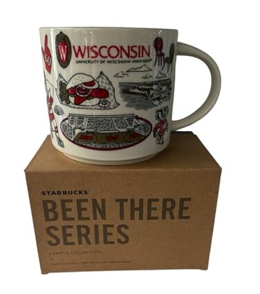 Starbucks UW-Madison University of Wisconsin Madison Been There Series Campus Collection Ceramic Coffee Mug - 14 Ounce