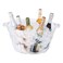OGGI Acrylic Oval Party Tub - Clear Beverage Cooler w/Handles, Wine Cooler, Beer Chiller, Ideal Party Tubs for Drinks, Use Ice Tub for Indoor or Outdoor Bars, 18.5" x 11