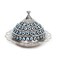Alisveristime Coated Handmade Brass Sugar Chocolate Candy Bowl Serving Dish with Lid (Evil Eye) (Silver)