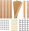 250 Pcs Wooden Candle Wicks Wicks Stickers 5.1 X 0.5 Inch Natural Candle Wood Wicks Stand Candle Cores for DIY Candle Making Craft Wooden Wicks for Candle Making Wood Wick