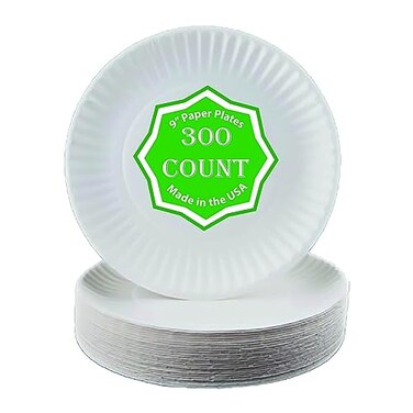 Perfect Stix Paper Plate by Kitchen Essentials, 9" (Pack of 300)