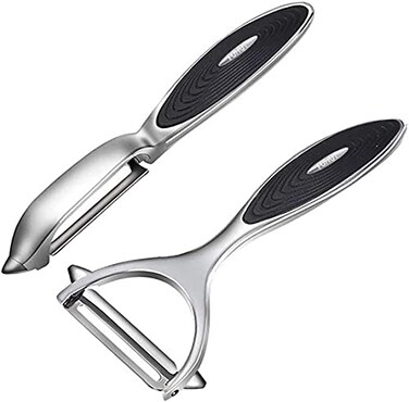 FUHUY Vegetable, Apple Peelers for kitchen, Fruit, Carrot, Veggie, Potatoes Peeler, Y-Shaped and I-Shaped Stainless Steel Peelers, with Ergonomic Non-Slip Handle &amp; Sharp Blade, Good Sturdy (2PCS)