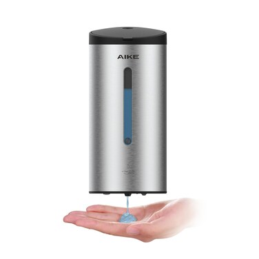 AIKE Wall-Mount Automatic Liquid Soap Dispenser 27oz Large Capacity Brushed Stainless Steel Finish Model AK1205