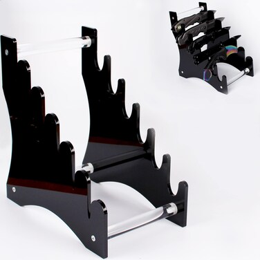 WANLIAN Dagger holder Hunting knife holder Fixed blade knife holder Acrylic tabletop display stand holds 6 knives (Black)