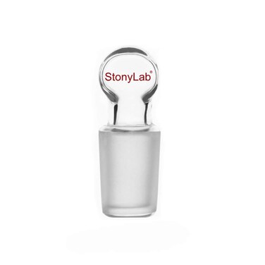 StonyLab Glass Penny Head Glass Hollow Stopper for 14/20 Outer Joint Glass, with Closed Bottom (1 Pack)