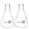 stonylab 2-Pack Glass 500ml Heavy Wall Narrow Mouth Erlenmeyer Flasks with Heavy Duty Rim (500ml Fits with stonylab 7# Rubber Stopper)