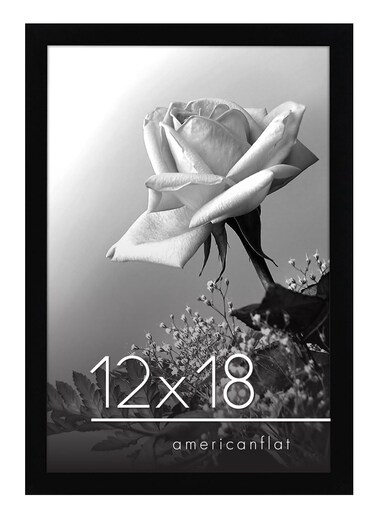 Americanflat 12x18 Poster Frame with Polished Plexiglass - Black Picture Frame with Engineered Wood - Epic Collection - Wide Photo Frame for Wall Display