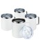 MEWAY 12oz Coffee Mug With Handle 4 Pack Bulk,Stainless Steel Insulated Travel Tumblers With Sliding Lid,Double Wall Vacuum Camping Cup for Hot &amp; Cold Drinks Tea (White,Set of 4)
