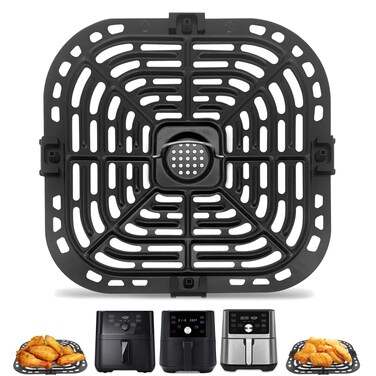 Air Fryer Grill Plate for Instant Pot Vortex Plus 6 in 1 6 QT Gourmia GAF735 6 QT Air Fryer, Air Fryer Accessories Replacement Tray Rack Parts Grill Pan Crisper Plate, Dishwasher Safe