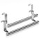 Mosuch Stainless Steel Over Door Towel Rack Bar Holders for Universal Fit on Over Cabinet Cupboard Doors 2 Pack (Sliver)