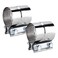 2.5 Inch Exhaust Clamps,Lap Joint Band Clamp 2 Packs,2 1/2 Exhaust Muffler band Clamp,304 Stainless Steel Pipe Repair Clamp DecoHongDi
