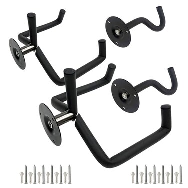 WANLIAN Guitar Wall Mount Hanger Horizontal,Electric Guitar Wall Mount Display Ukulele Slatwall Hawaiian Guitar Holder Bass Stand Rack Hook with Screws,2 Pack