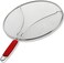 ALPHA LIVING Splatter Guard for Frying Pan &amp; Food Strainer and Universal Cookware 13" - Stops Hot Oil Splash - RED Handle - Splatter Screen for Cooking