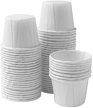 Small Disposable Paper Souffle Medicine Cups 1/2 Ounce [Pack of 250] 0.5 oz Portion Cups for Medication Distribution, Pills, Tasting, Condiments, Food and Dessert Serving (250)