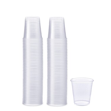 Comfy Package [3 oz. - 100 Count Clear Disposable Plastic Cups - Small Disposable Bathroom, Medicine Polypropylene, and Mouthwash Cups