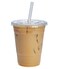 Comfy Package [16 oz. - 100 Count Clear Plastic Cups With Lids, Disposable Coffee Cups with Flat Lids - Ideal for Cold Beverages, Smoothies, and To-Go Drinks