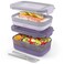 Ello 2-Pack Bento Box Lunch Stack Plastic Food Storage Container   Leak-Proof Locking Plastic Lids   Silicone Base   BPA-Free   Freezer Microwave and Dishwasher Safe   Wisteria