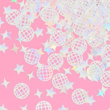 xo, Fetti Disco Ball Foil Confetti - 200 pc   Bachelorette Party Decoration, Cute Birthday Table Decor, Groovy Engagement Decor, Bridal Shower Supplies