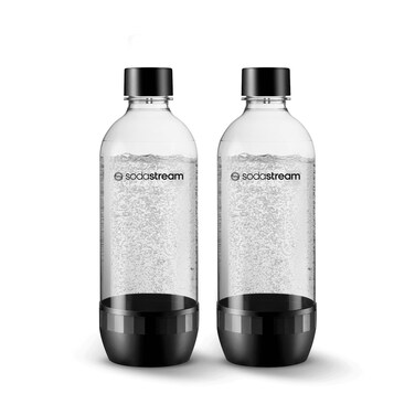 sodastream Classic Dishwasher Safe 1L Carbonating Bottle, Pack of 2 (Black)