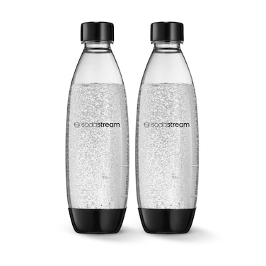sodastream - Carbonating Bottles   Store even more fizzy drink favorites in your fridge   Dishwasher Safe   Slim Design: Fits in most car cup holders   34 Fl Oz   Pack of 2   Black