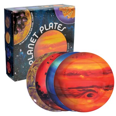 The Unemployed Philosophers Guild Planet Plates - 8" Melamine Astronomy Dessert Plates, Perfect for Appetizers and Snacks, Boxed Set of 8 Plates