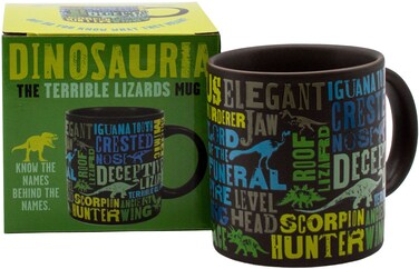 The Unemployed Philosophers Guild Terrible Lizards Dino 12 oz. Ceramic Mug - Features Meanings of Favorite and Famous Dinosaur Names
