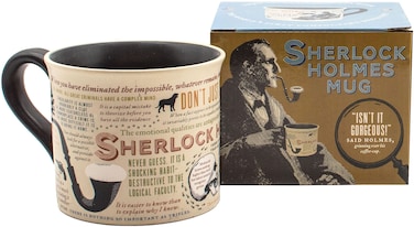 The Unemployed Philosophers Guild Sherlock Holmes Coffee Mug - Features Holmes Quotes, Rules of Deduction, Intriguing Images, and Sidney Paget's Portrait, Comes in a Fun Box