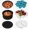 COSORI Air Fryer Accessories, Set of 6 Perfect for Most 5.0 Qt and Larger Ovens, Cake &amp; Pizza Pan, Metal Holder, Rack &amp; Skewers, etc, BPA Free, Nonstick, Dishwasher Safe, 5.8 QT, Black