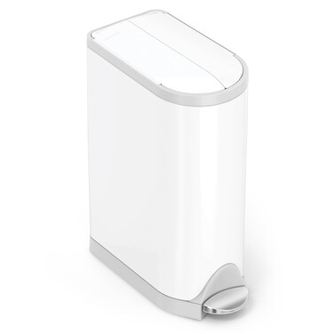 simplehuman Diaper Can with Odorsorb System (Odorsorb Pods and Odorsorb Liners), 18 Liter/ 4.8 Gallon, White Stainless Steel
