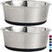 Gorilla Grip Set of 2 Dog Bowls, Heavy Duty Metal Food and Water Bowl for Feeding Dogs and Cats, Dishwasher Safe, Rust Resistant Stainless Steel, BPA Free Rubber Base, Holds 2 Cups (16 fl oz), Black
