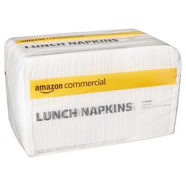 AmazonCommercial 1-Ply White Lunch Napkins (SOFI-067) Bulk  Disposable Paper Napkins  Lunch Napkins  FSC Certified  250 Napkins per Pack (12 Packs)(12 x 12 Sheet)