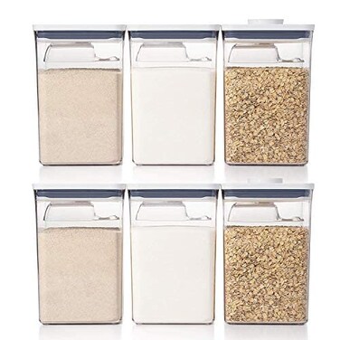 OXO Good Grips 12-Piece POP Container Bulk Set - 6 Count 4.4 Qt Containers, 6 Scoops