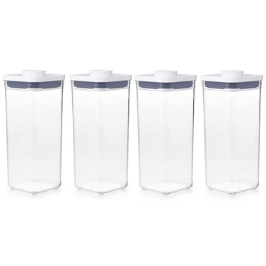 OXO Good Grips POP Container - Airtight Food Storage - 1.7 Qt Square (Pack of 4)