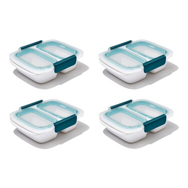 OXO Good Grips Prep &amp; Go 2 Cup Divided Container - Leakproof Food Storage, Pack of 4