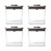 OXO Steel POP Container Big Short Sqaure - 2.8 Qt (Pack of 4) Airtight Food Storage Containers for Cereal, Grains &amp; More, Grey