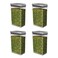 OXO Steel POP Container Medium Rectangle - 2.7 Qt (Pack of 4) Food Storage Containers Airtight for Rice, Pasta &amp; More, Grey