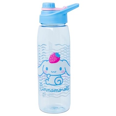 Silver Buffalo Sanrio Hello Kitty and Friends Cinnamoroll with Strawberry Water Bottle with Screw-On Lid, 28 Ounces