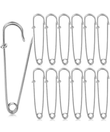 Mr. Pen- Safety Pins (Upgraded), 2.3", 12 Pack, Silver, Safety Pin, Safety Pins Bulk, Large Safety Pins for Clothes, Safety Pins for Clothes, Heavy Duty Safety Pins for Thick Fabric