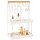 Lolalet 4-Tier Jewelry Organizer, Cute Necklace Holder Stand with 12 Hooks for Teen Girl Aesthetic Room Bedroom Decor -White