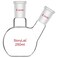 stonylab Flat Bottom Flask FBF, Heavy Wall 2-Neck Lab Flask Borosilicate Glass Flat Bottom Boiling Flask with 24/40 Standard Joint, 250 ml