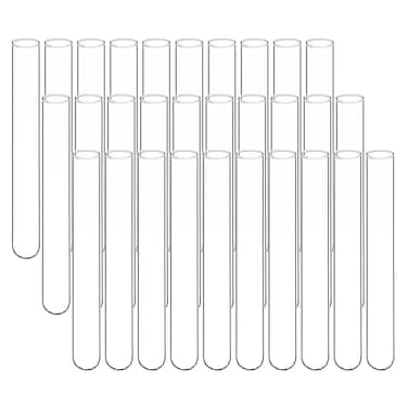 stonylab Glass Test Tubes, Transparent Borosilicate Glass Round Bottom Test Tubes with 20 mm Diameter and 150 mm Length for Lab Use, 30-Pack
